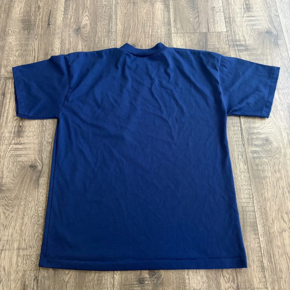 Cristin‎ Stevens Pocket T-Shirt Mens Large Navy Blue Excellent Vintage Nautical